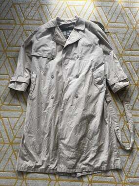 Vintage London Fog Towne Double Breasted Trench Coat with Plaid Zip-Out Liner